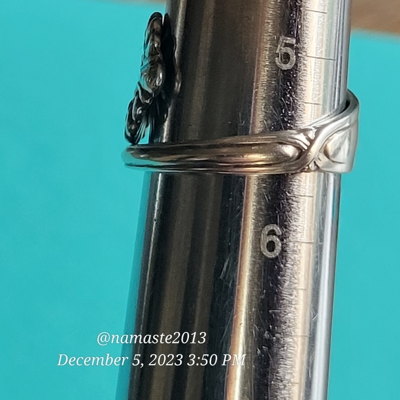 1880 Tiffany & Company Sterling silver Spoon Ring Handcrafted #52 - Picture 6 of 12